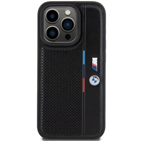 BMW Perforated Tricolor Line case for iPhone 15 Pro Max - black - Cell phone cases and covers<<<HurtelXML