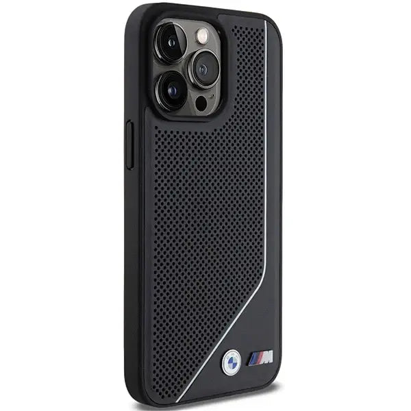 BMW Perforated Twisted Line MagSafe case for iPhone 15 Pro - black - Cell phone cases and covers<<<HurtelXML