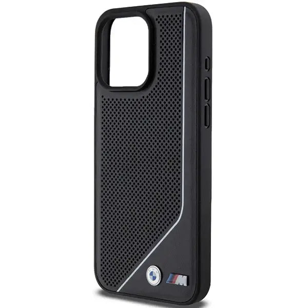 BMW Perforated Twisted Line MagSafe case for iPhone 15 Pro - black - Cell phone cases and covers<<<HurtelXML