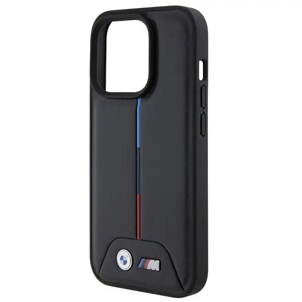 BMW Quilted Tricolor iPhone 15 Pro Case - Black - Cell phone cases and covers<<<HurtelXML