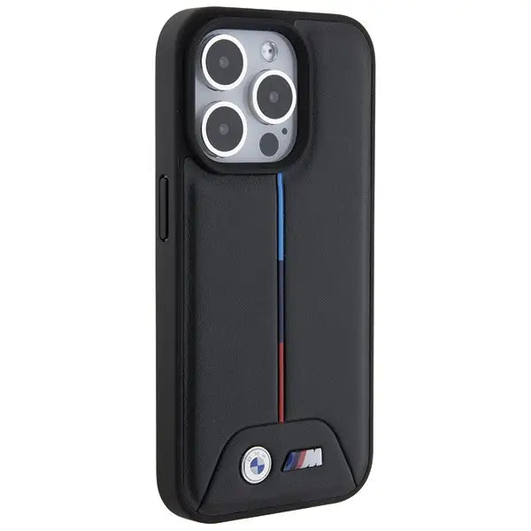 BMW Quilted Tricolor iPhone 15 Pro Case - Black - Cell phone cases and covers<<<HurtelXML