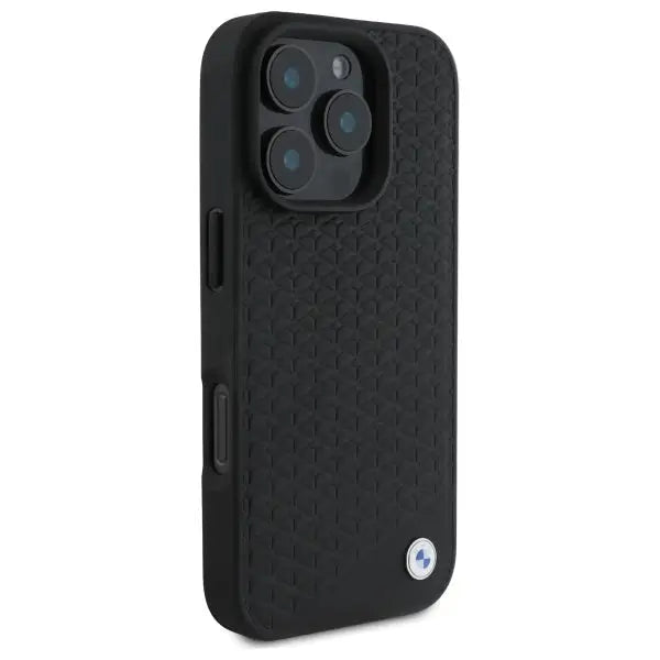 BMW Sign Leather Diamond Metal Logo MagSafe iPhone 16 Pro Case - Black - Cell phone cases and covers<<<HurtelXML