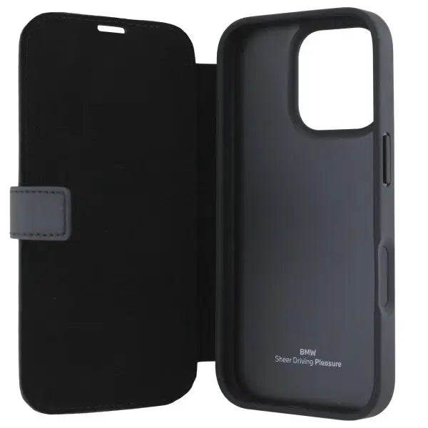 BMW Signature Leather Wordmark Case for iPhone 16 Pro Max - Black - Cell phone cases and covers<<<HurtelXML