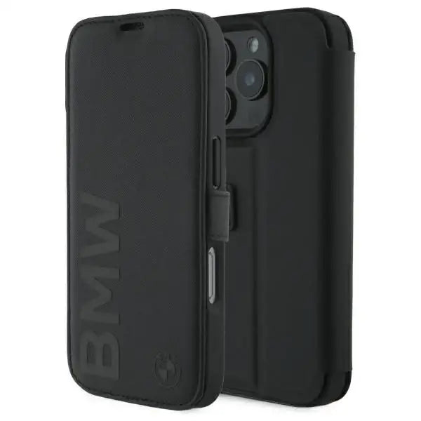 BMW Signature Leather Wordmark Case for iPhone 16 Pro Max - Black - Cell phone cases and covers<<<HurtelXML