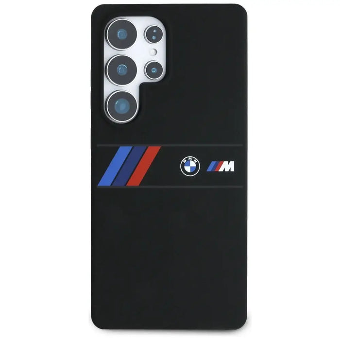 BMW Silicone Middle Tricolor Stripes MagSafe Case for Samsung Galaxy S25 Ultra - Black - Cell phone cases