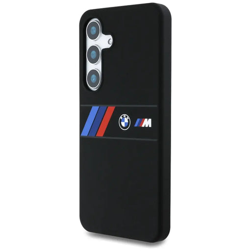 BMW Silicone Middle Tricolor Stripes MagSafe Case for Samsung Galaxy S25 - Black - Cell phone cases