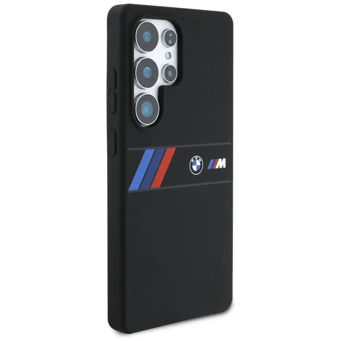 BMW Silicone Middle Tricolor Stripes MagSafe Case for Samsung Galaxy S25 Ultra - Black - Cell phone cases