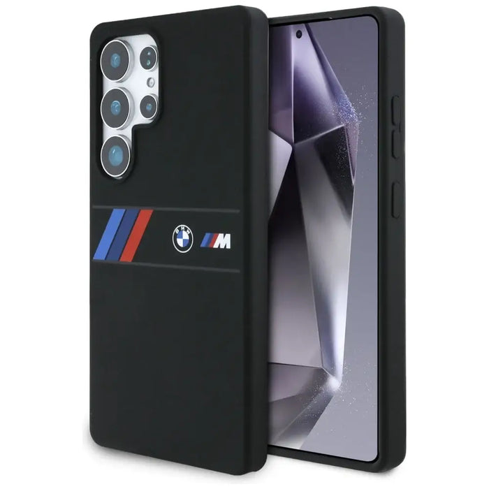 BMW Silicone Middle Tricolor Stripes MagSafe Case for Samsung Galaxy S25 Ultra - Black - Cell phone cases