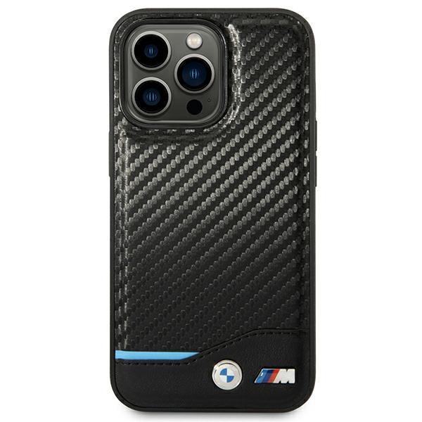 Case BMW BMHCP14L22NBCK iPhone 14 Pro 6.1 "black / black Leather Carbon