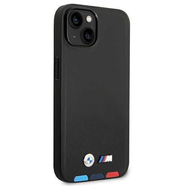 Case BMW BMHCP14M22PTDK iPhone 14 Plus 6.7 "black / black Leather Stamp Tricolor