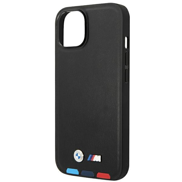 Case BMW BMHCP14S22PTDK iPhone 14 6.1 "black / black Leather Stamp Tricolor