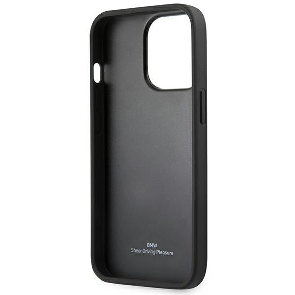 Case BMW BMHCP14XSLLBK iPhone 14 Pro Max 6.7 "black / black Leather Stamp