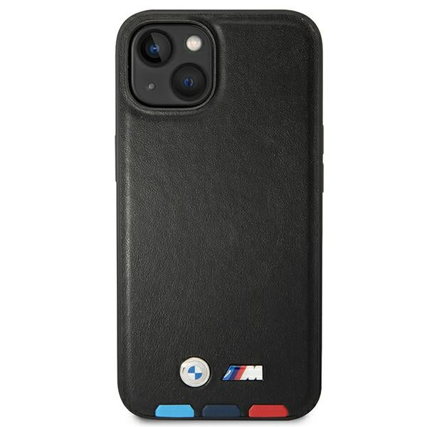 Case BMW BMHMP14M22PTDK iPhone 14 Plus 6.7 "black / black Leather Stamp Tricolor Magsafe