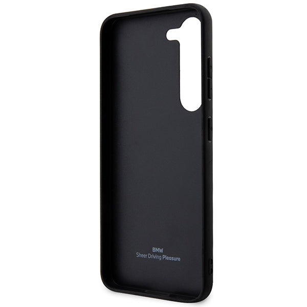 Case BMW BMHCS23M22RDPK S23+ S916 black/black hardcase Leather Textured &amp; Stripe