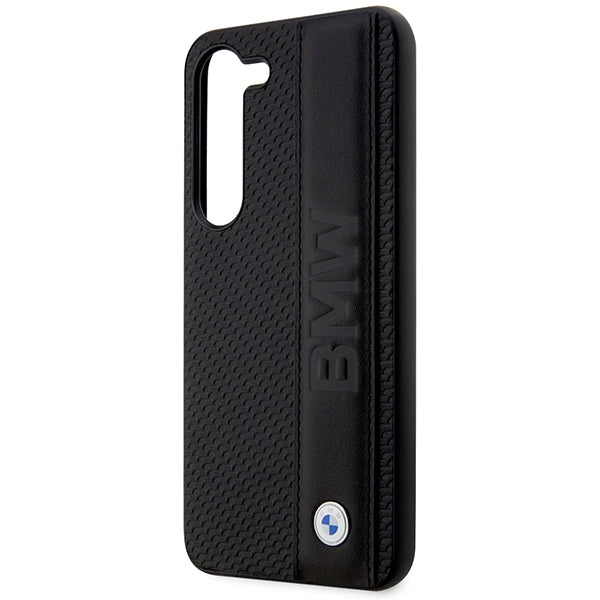 Case BMW BMHCS23M22RDPK S23+ S916 black/black hardcase Leather Textured &amp; Stripe
