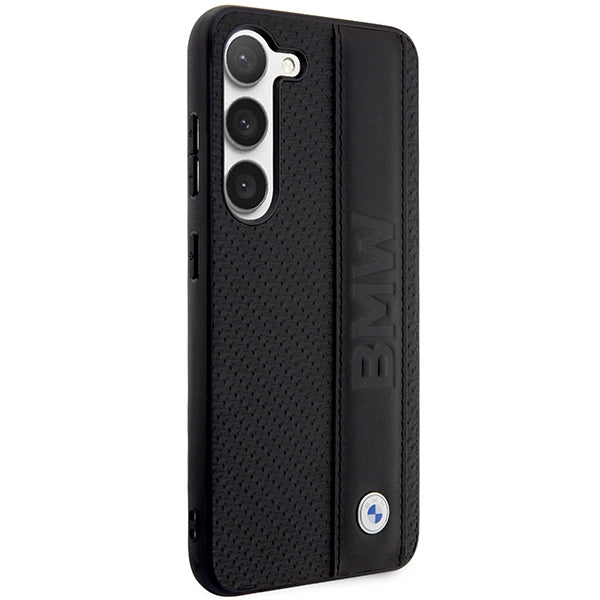 Case BMW BMHCS23M22RDPK S23+ S916 black/black hardcase Leather Textured &amp; Stripe