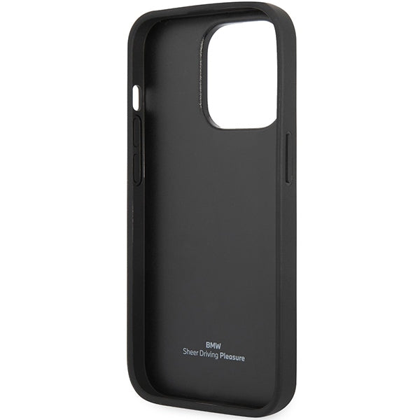 Case BMW BMHCP14L22RQDK iPhone 14 Pro 6.1" black/black Leather Quilted