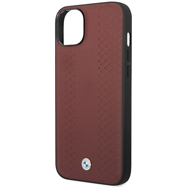 Case BMW BMHCP14S22RFGR iPhone 14 6.1" Burgundy/burgundy Leather Diamond Pattern