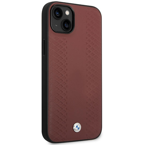 Case BMW BMHCP14S22RFGR iPhone 14 6.1" Burgundy/burgundy Leather Diamond Pattern