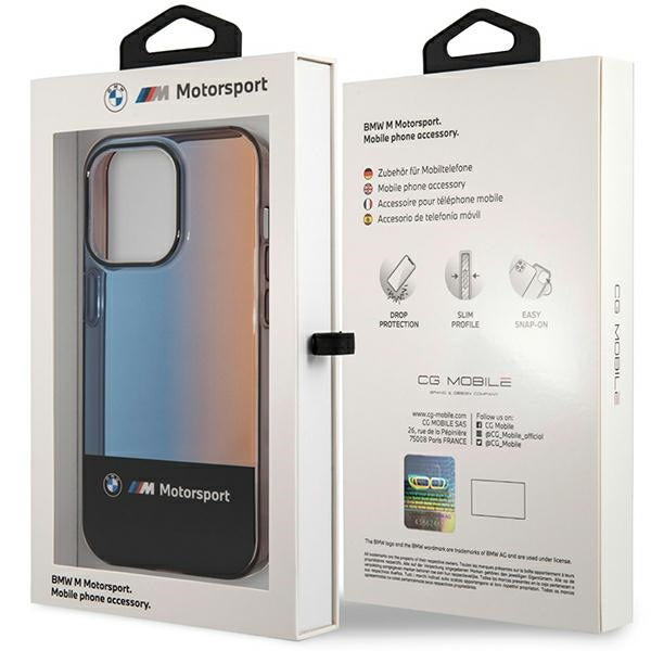 BMW Half Tricolor Case for iPhone 14 Pro Max 6.7" - Black