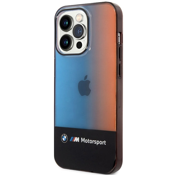 BMW Half Tricolor Case for iPhone 14 Pro Max 6.7" - Black
