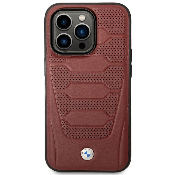 Case BMW BMHMP14L22RPSR iPhone 14 Pro 6.1" Burgundy/burgundy Leather Seats Pattern MagSafe