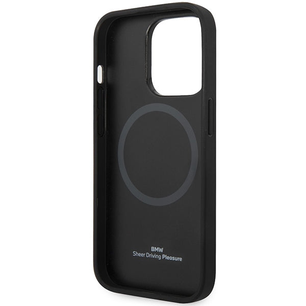 Case BMW BMHMP14X22RFGR iPhone 14 Pro Max 6.7" Burgundy/burgundy Leather Diamond Pattern MagSafe