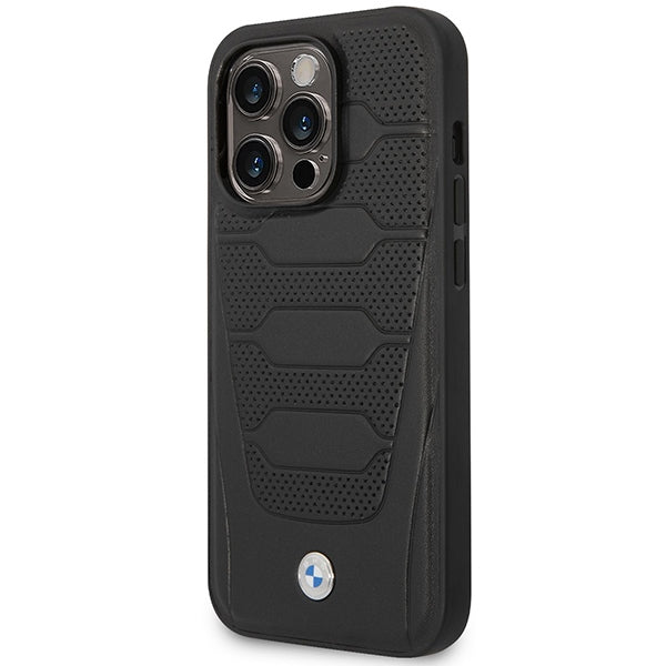 Case BMW BMHMP14X22RPSK iPhone 14 Pro Max 6.7" black/black Leather Seats Pattern MagSafe