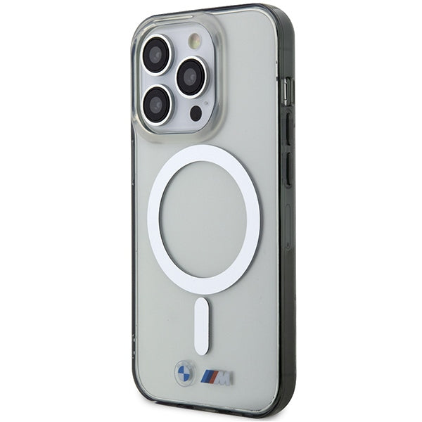 Case BMW BMHMP14XHCRS iPhone 14 Pro Max 6.7" transparent hardcase Silver Ring MagSafe