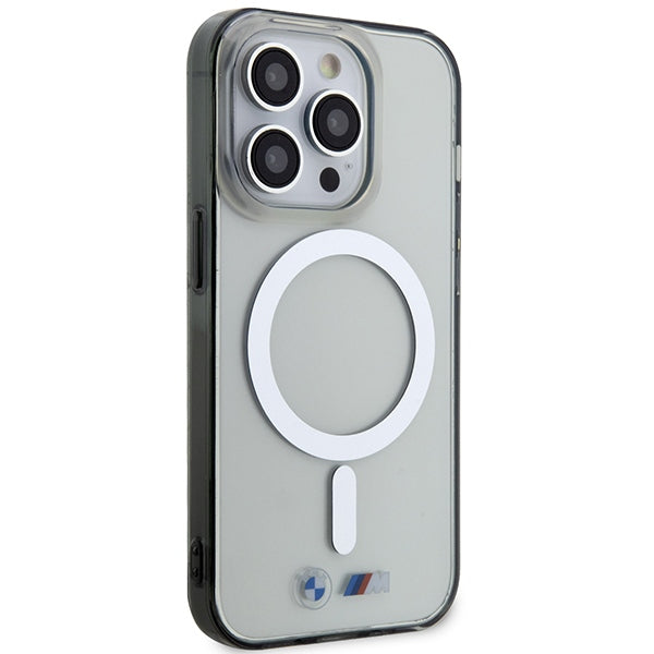 Case BMW BMHMP14XHCRS iPhone 14 Pro Max 6.7" transparent hardcase Silver Ring MagSafe
