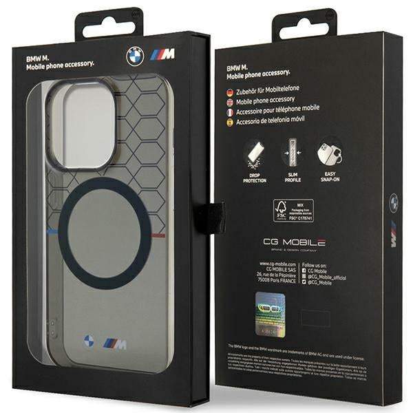 Case BMW BMHMP14XHGPK iPhone 14 Pro Max 6.7" grey/grey hardcase Pattern MagSafe