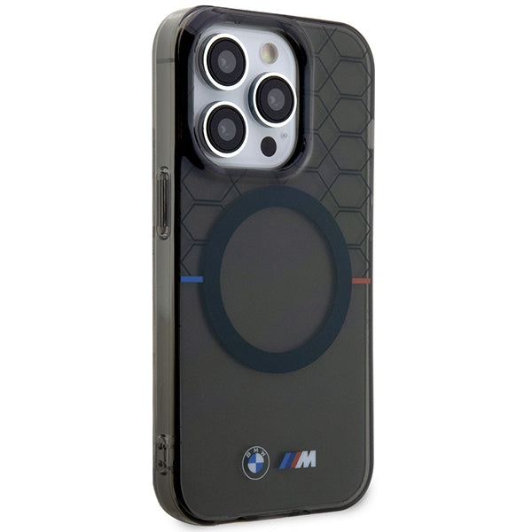 Case BMW BMHMP14XHGPK iPhone 14 Pro Max 6.7" grey/grey hardcase Pattern MagSafe