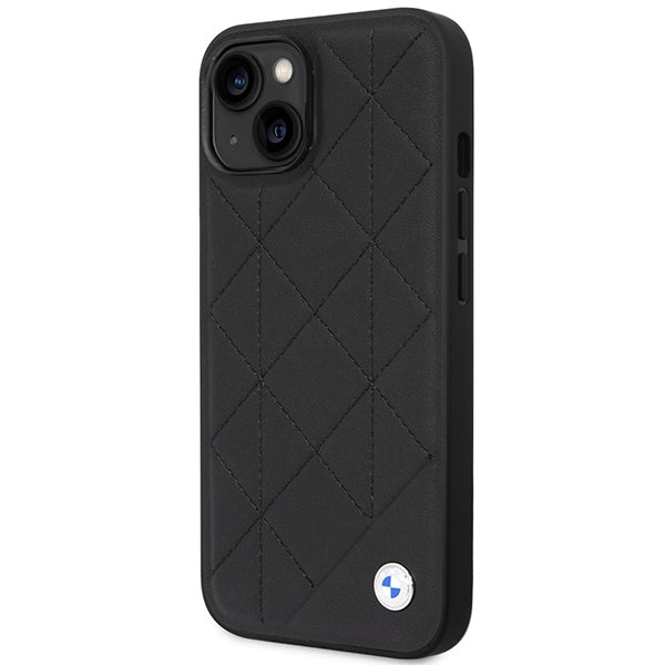 Case BMW BMHCP14S22RQDK iPhone 14 6.1" black/black Leather Quilted