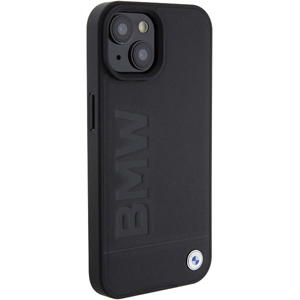 BMW Leather Hot Stamp case for iPhone 15 Plus - black