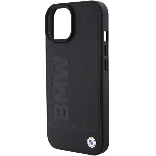 BMW MagSafe Leather Hot Stamp case for iPhone 15 Plus - black