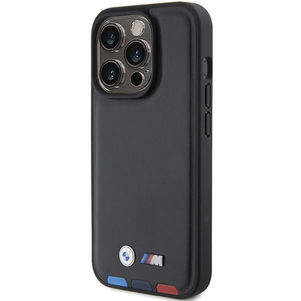 BMW BMHCP15L22PTDK iPhone 15 Pro 6.1" black/black Leather Stamp Tricolor