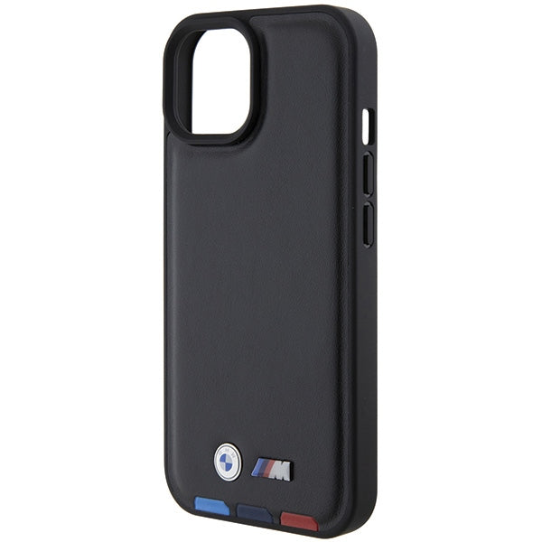 BMW BMHCP15S22PTDK iPhone 15 6.1" black/black Leather Stamp Tricolor