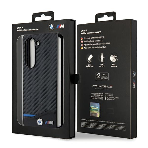BMW Leather Carbon case for Samsung Galaxy Z Fold 5 - black
