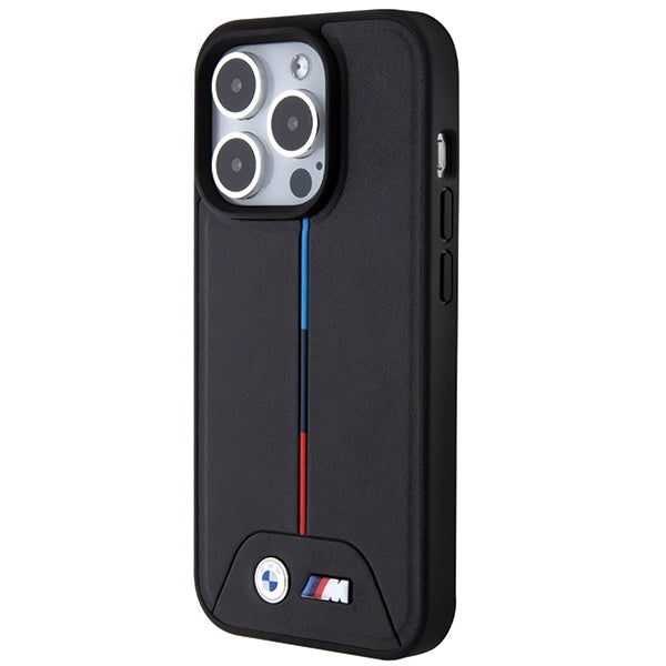 BMW Quilted Tricolor MagSafe case for iPhone 15 Pro - black