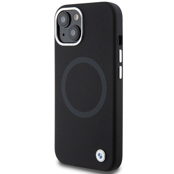 BMW Signature Liquid Silicone MagSafe case for iPhone 15 - black