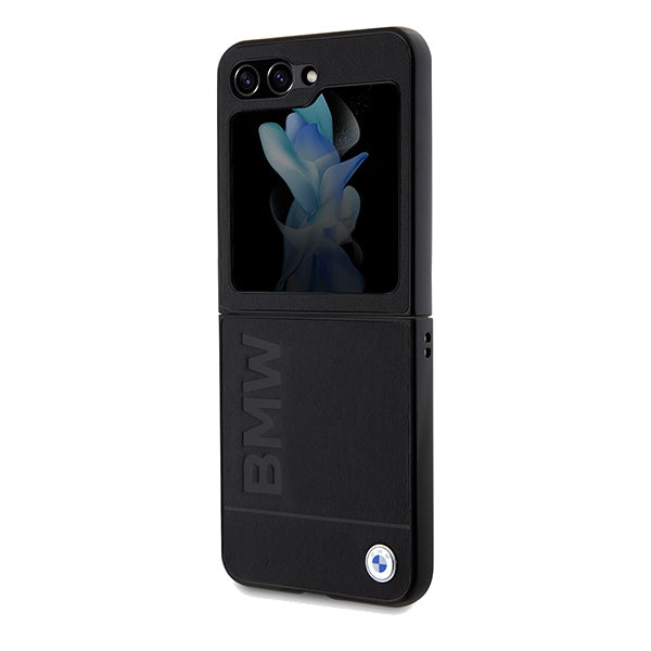 BMW Leather Hot Stamp case for Samsung Galaxy Z Flip 5 - black