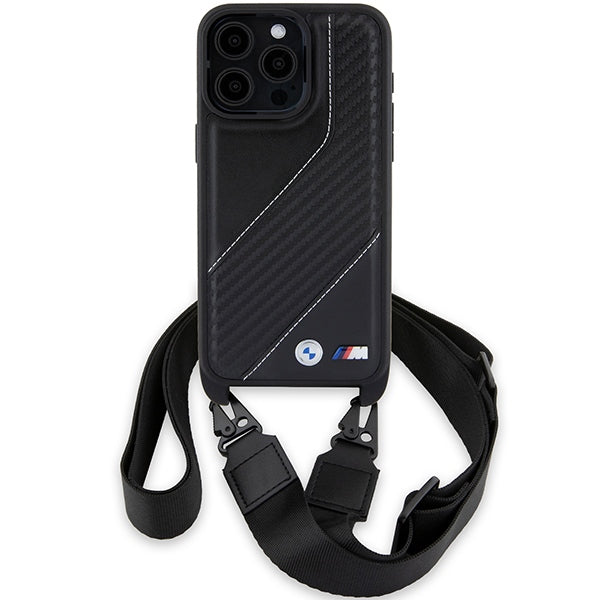 BMW M Edition Carbon Stripe &amp; Strap case for iPhone 15 Pro - black