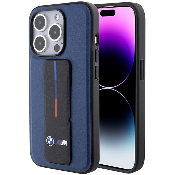 BMW M Grip Stand Bicolor case for iPhone 15 Pro - navy blue