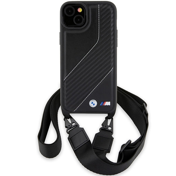 BMW M Edition Carbon Stripe &amp; Strap case for iPhone 15 / 14 / 13 - black