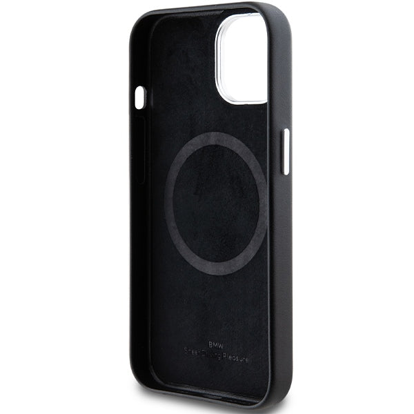 BMW Signature Wrapped Metal MagSafe Case for iPhone 14/15/13 - Black
