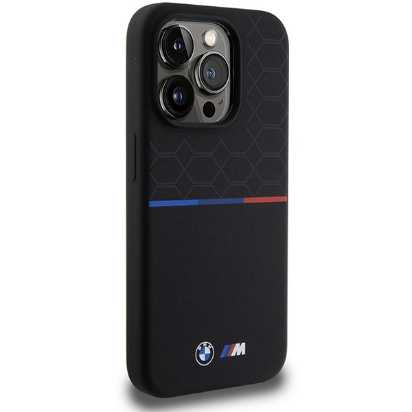 BMW M Silicone Pattern MagSafe case for iPhone 15 Pro - black