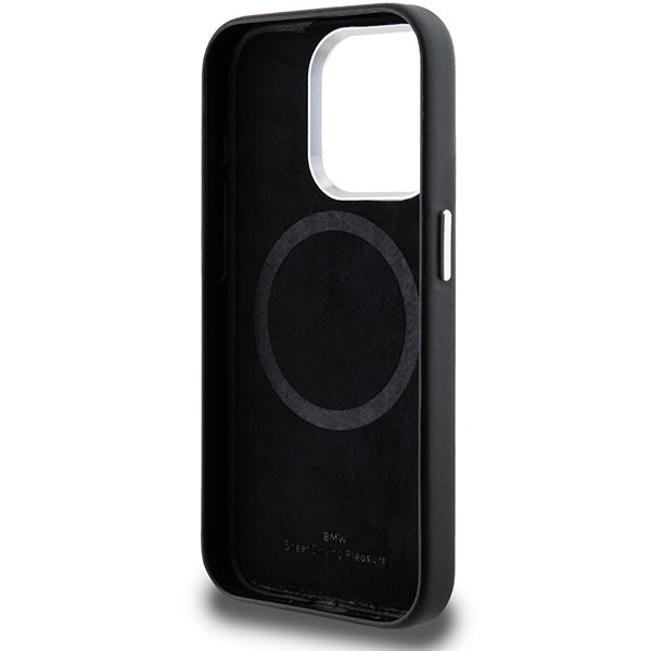 BMW Signature Wrapped Metal MagSafe case for iPhone 15 Pro - black