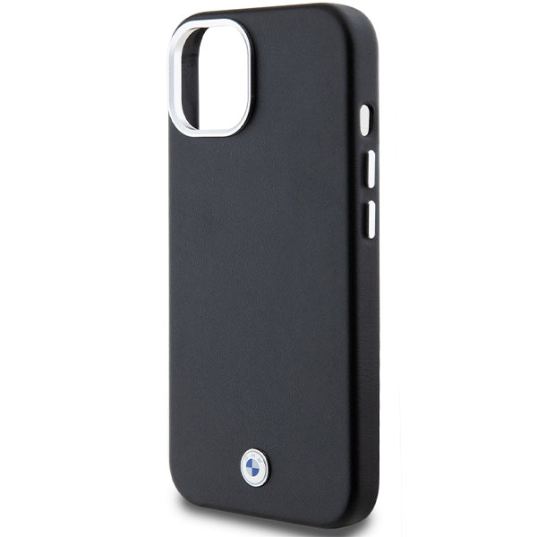 BMW Signature Wrapped Metal MagSafe Case for iPhone 15/14/13 - Black
