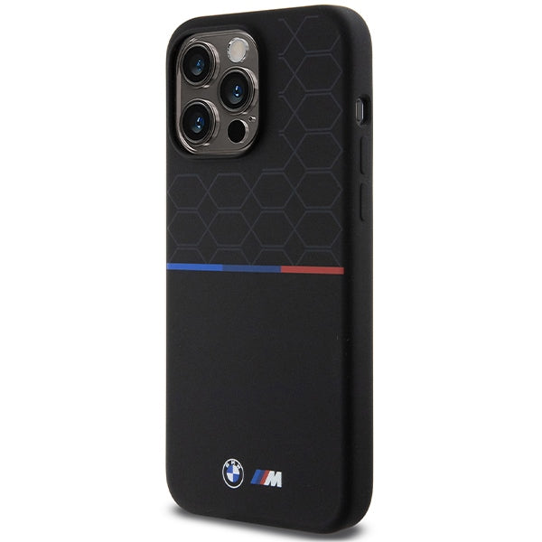 BMW M Silicone Pattern MagSafe case for iPhone 15 Pro Max - black
