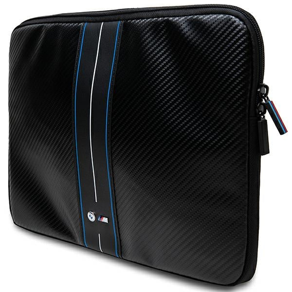 BMW Carbon &amp; Blue Stripe sleeve for a 16" laptop - black